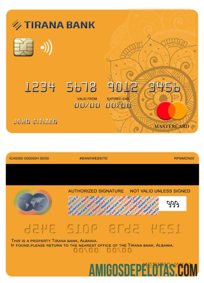 Albânia Tirana Bank Mastercard baixar para verificação